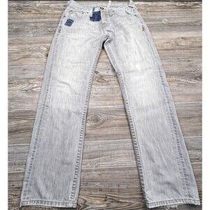 VTG Guess Rebel Straight Leg Men’s Jeans 33 FITS 32x30 Grey Button Fly Y2K